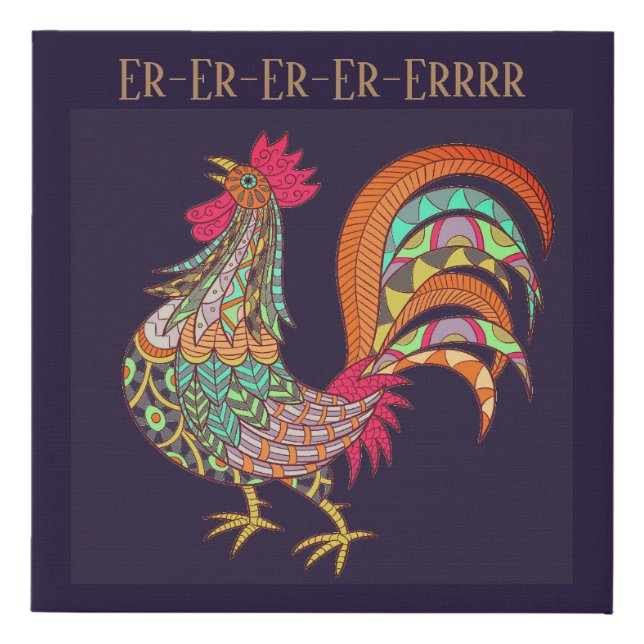 Wrapped Canvas Art-Colorful Chicken (Front)