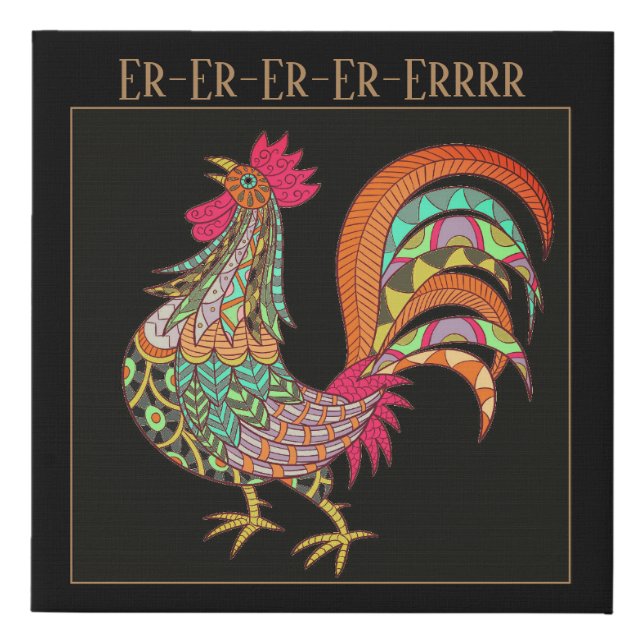Wrapped Canvas Art-Colorful Chicken (Front)
