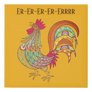 Wrapped Canvas Art-Colorful Chicken