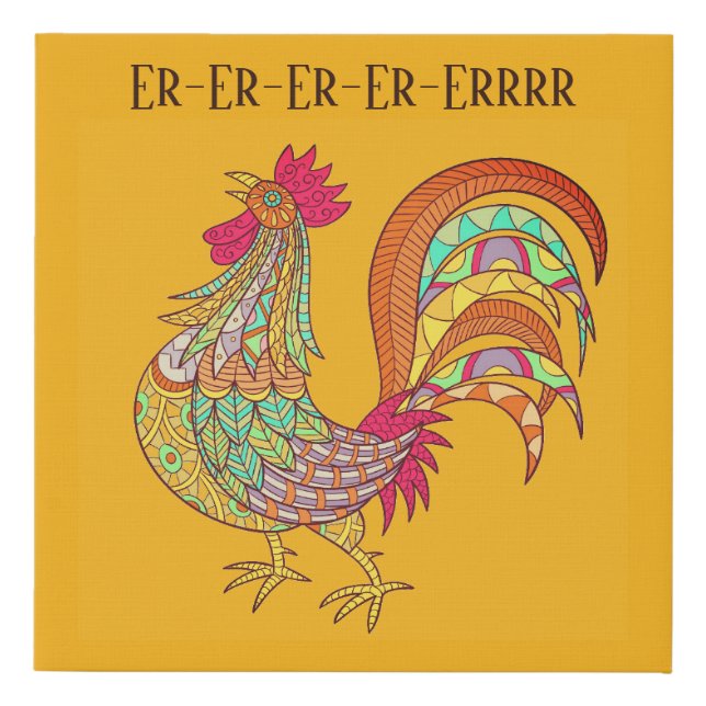 Wrapped Canvas Art-Colorful Chicken (Front)