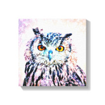 Wrapped Canvas Art - Owl Mixed Media