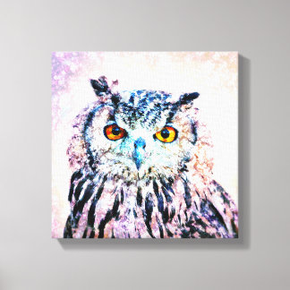 Wrapped Canvas Art - Owl Mixed Media