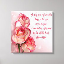 Wrapped Canvas Art Pink Roses Helen Keller Saying