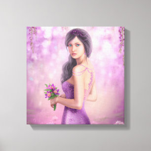 Wrapped Canvas -beautiful Fantasy woman Print