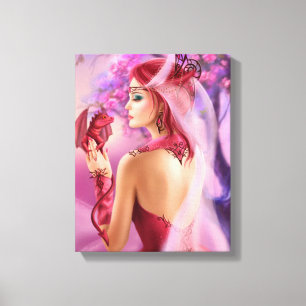 Wrapped Canvas Beautiful fantasy woman queen Print