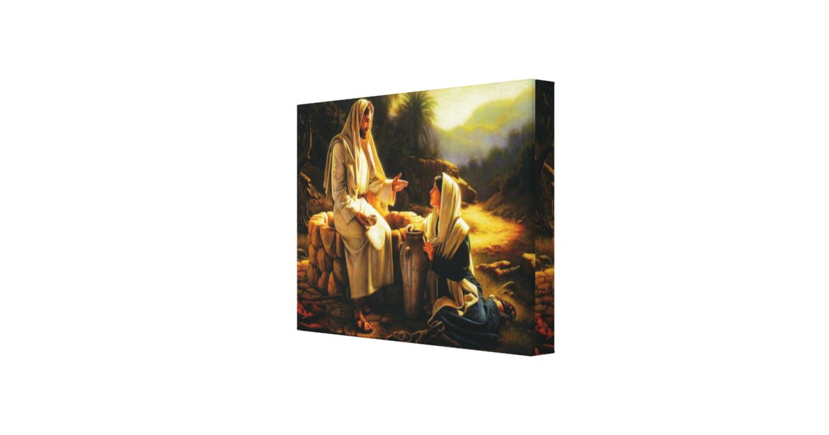 Wrapped Canvas Jesus and Samaritan woman | Zazzle