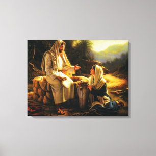Wrapped Canvas Jesus and Samaritan woman Print