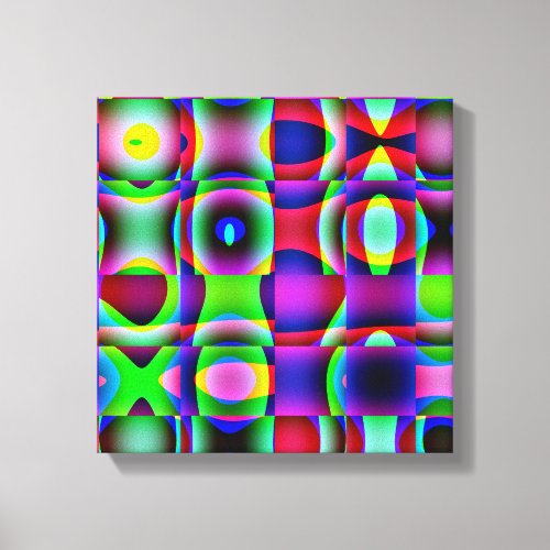 Wrapped Canvas Print Abstract Tic Tac Toe Cubism