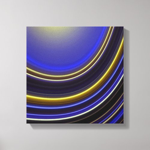 Wrapped Canvas Print Blue Gold Abstract Curve