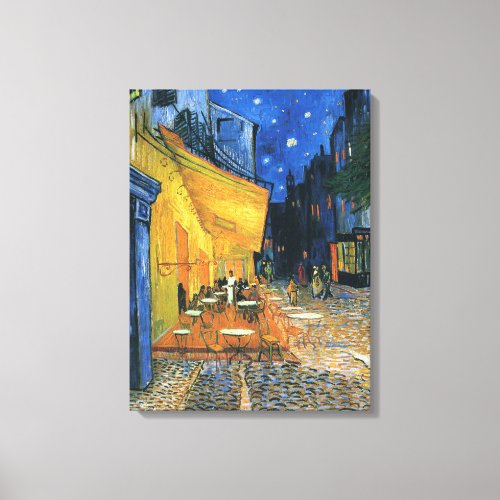 Wrapped Canvas Print _ Cafe Terrace at Night