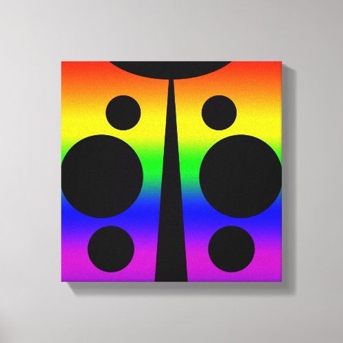 Wrapped Canvas Print Digital Ladybug Rainbow