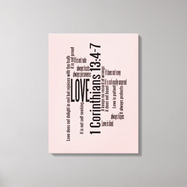 Wrapped Canvas Print - Love is Patient Mix BPink (Front)