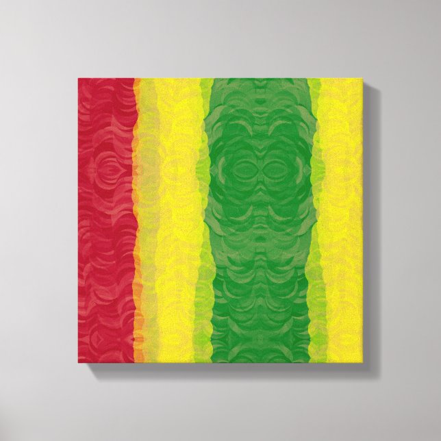 Wrapped Canvas Print, Rasta Red Yellow Green Print (Front)