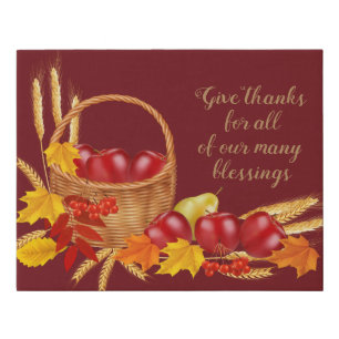Wrapped Canvas-Thanksgiving-Give Thanks Faux Canvas Print