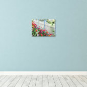 wrapped canvas tulips garden white picket fence (Insitu(Wood Floor))