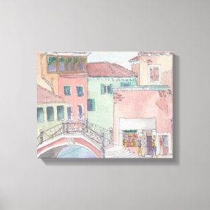 Wrapped Canvas "Watercolor Sketch/Venice Italy Print