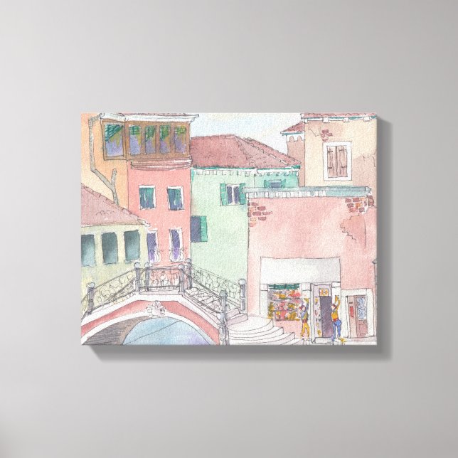 Wrapped Canvas "Watercolor Sketch/Venice Italy Print (Front)