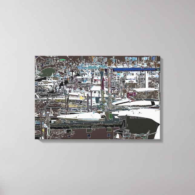 Wrapped Canvas with abstracted image Marina (Front)