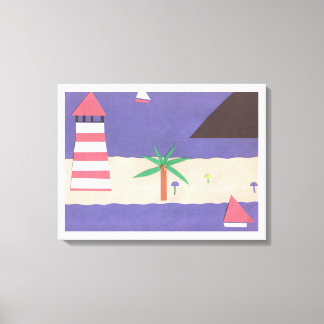 Wrapped Canvas with Lighthouse and Sailboat Scene Print