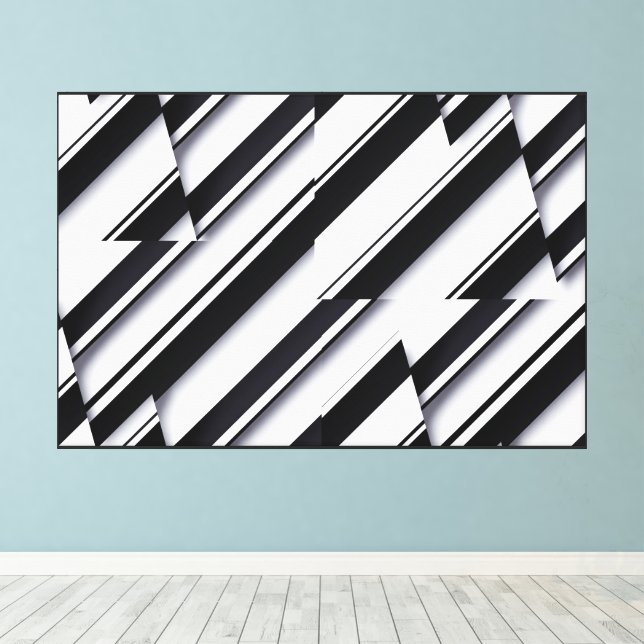 Wrapped Canvas with modern Abstract Design Print (Insitu(Wood Floor))