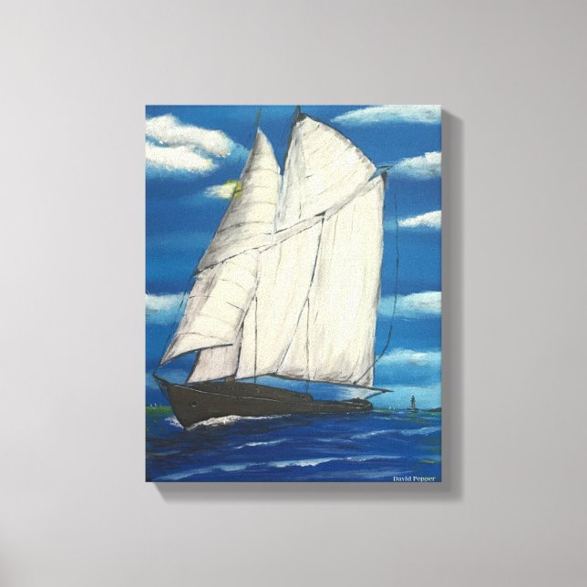 Wrapped Canvas with Sailboat Print (Front)