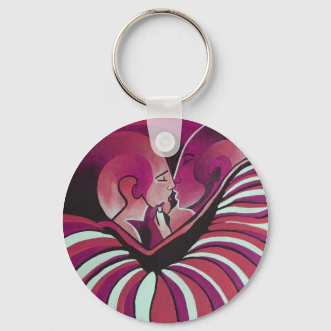 Wrapped In A Magenta Blanket Of Love Keychain (Front)