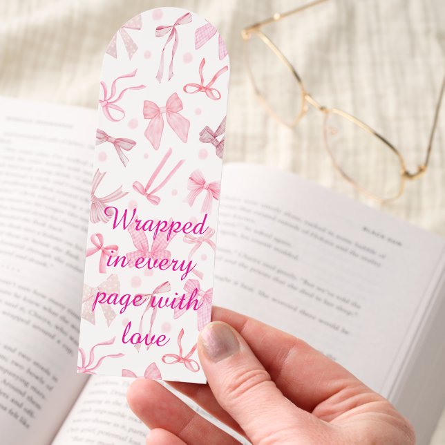 Wrapped in Every Page, Cute Pink Bow for for Girls Bookmarks (Hand)