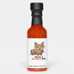 Wrapped in Halloween Spirit � Mummy Corgi with Spi Hot Sauces