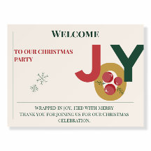 Wrapped in Joy Christmas Party Welcome