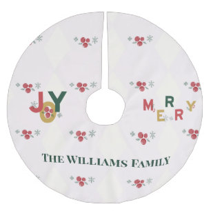 Wrapped in Joy Tied with Merry Christmas Brushed Polyester Tree Skirt