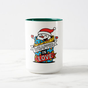 Wrapped in Love Christmas Two-Tone Coffee Mug