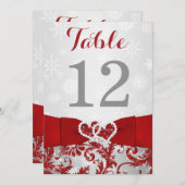 Wrapped in Love Joined Hearts Table Number Card (Front/Back)