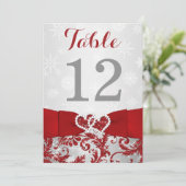 Wrapped in Love Joined Hearts Table Number Card (Standing Front)