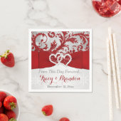 Wrapped in Love Joined Hearts Wedding Napkins (Insitu)