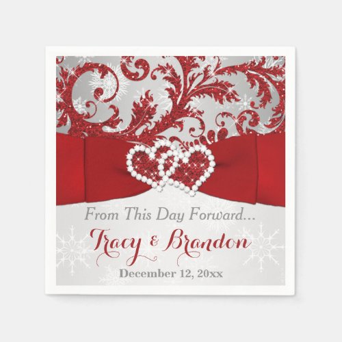 Wrapped in Love Joined Hearts Wedding Napkins