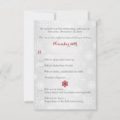 Wrapped in Love Joined Hearts Wedding RSVP - Red (Back)