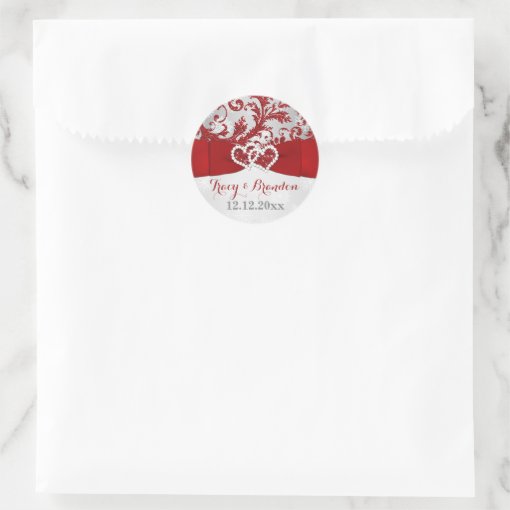 Wrapped in Love Joined Hearts Wedding Sticker Zazzle