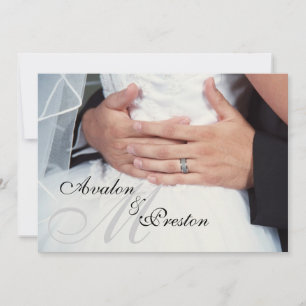 "Wrapped in Love" Monogram Wedding Invitation