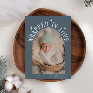Wrapped In Love Slate Photo Birth Announcement