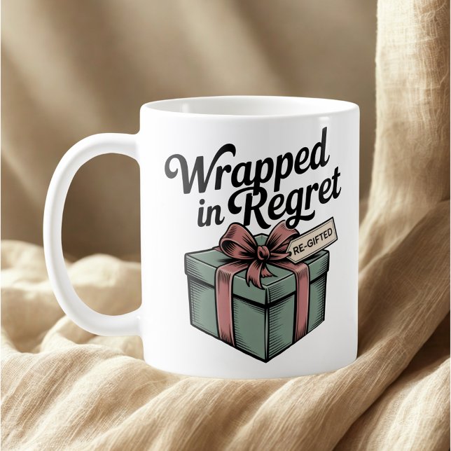 Wrapped in Regret | Christmas Emotional Humor Coffee Mug (Creator Uploaded)