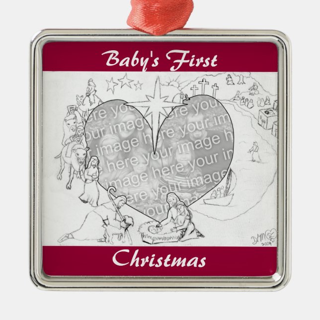 Wrapped in the arms of His Love Metal Ornament (Front)