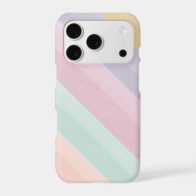 Wrapped Pastel Light Texture Unicorn Stripes Cute iPhone Case (Back)