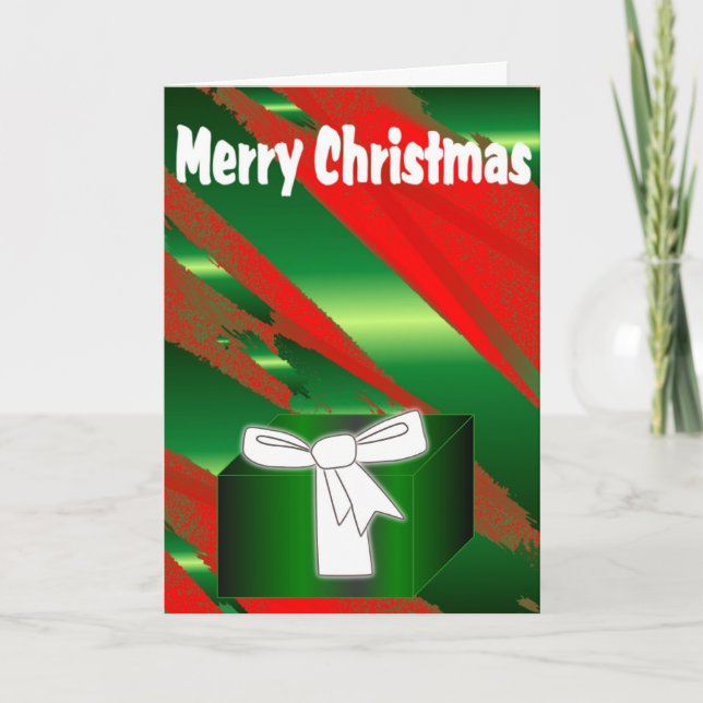 Wrapped Present Merry Christmas Card (Front)