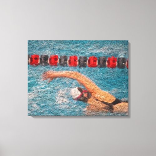 Wrapped Swimmers Freestyle Canvas