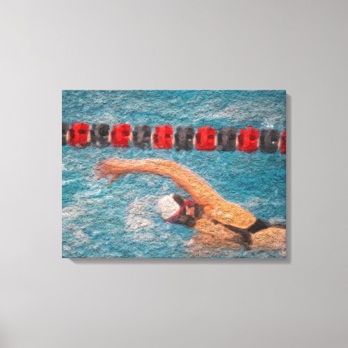 Wrapped Swimmers Freestyle Canvas