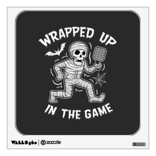 Wrapped up In the Game pickleball Halloween Wall Decal
