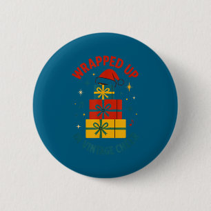 Wrapped Up In Vintage Cheer Christmas Holiday Fest Button