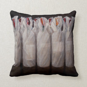 Wrapped Wine Bottles 2010 Throw Pillow