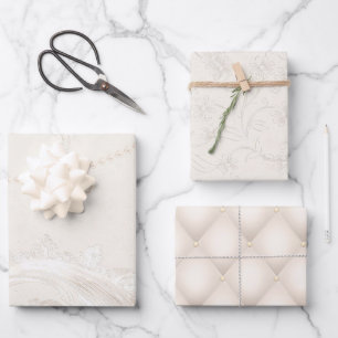 Wrapping (3 patterns) - Ivory Pearl Paper Sheets