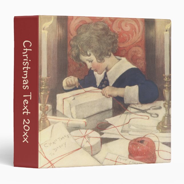 Wrapping Christmas Presents, Jessie Willcox Smith Binder (Front/Spine)
